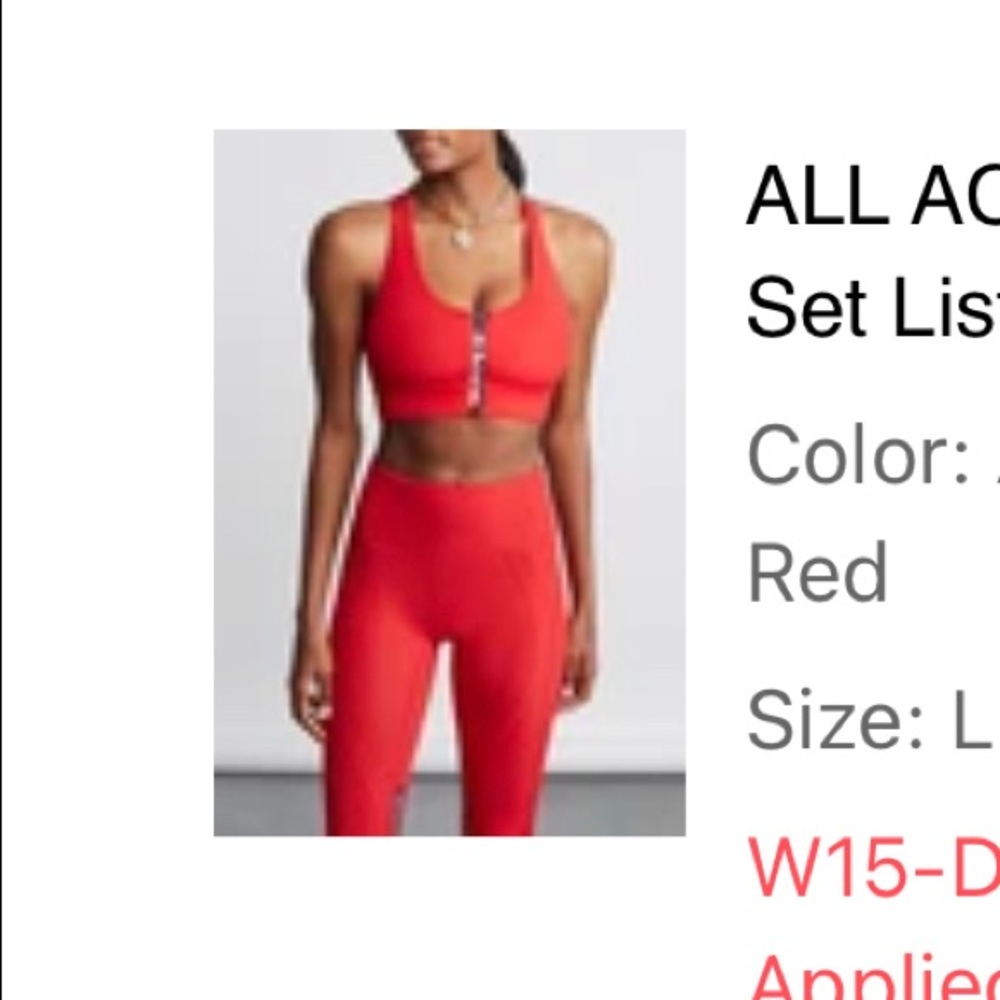 All Access set list bra